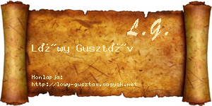 Lőwy Gusztáv névjegykártya